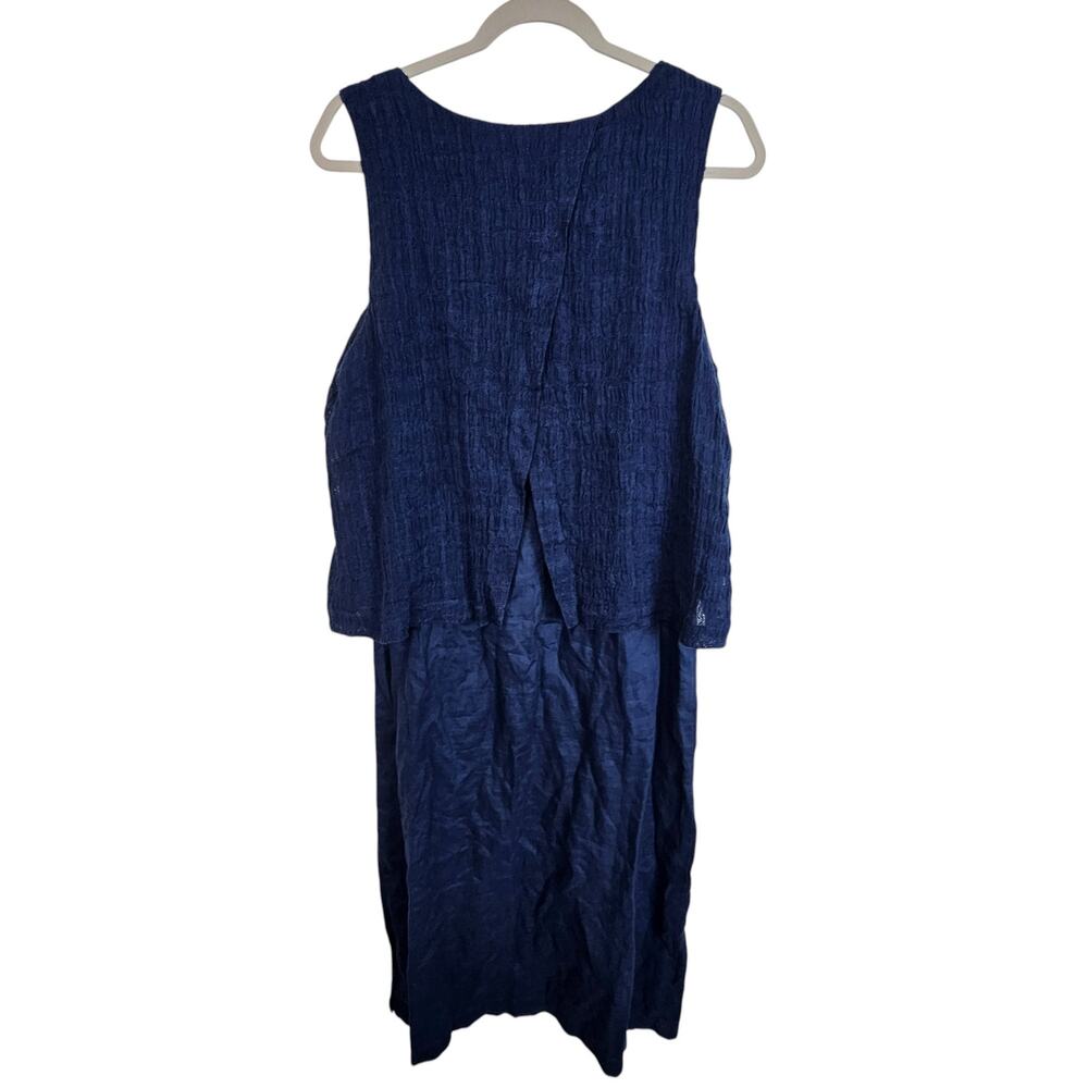 Pure Jill Dress Midi Dress Linen Dress Layered Dress Sleeveless Dress LP Blue - Picture 7 of 8